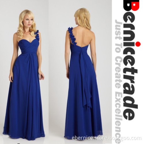 One-Shoulder Royal Blue Bridesmaid Dresses